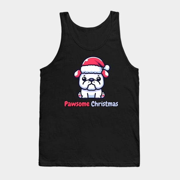 Pugmas Funny Christmas Pug Tank Top by Japanese Fever